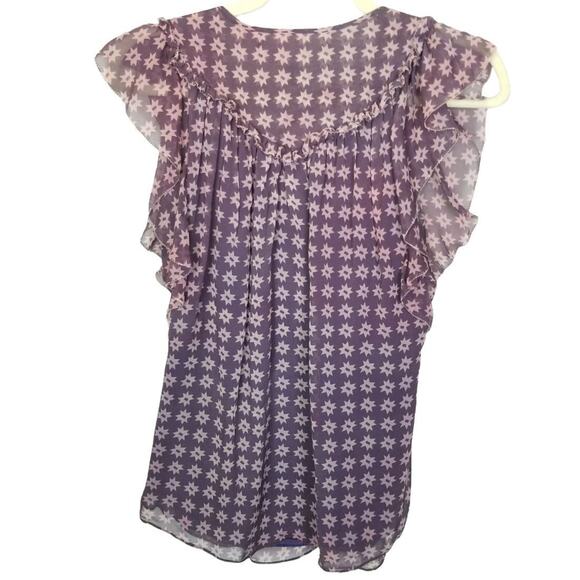 DVF Diane Von Furstenberg Celestial Star Silk Blouse Whimsigoth Cottage Fairy 4 - Picture 6 of 6